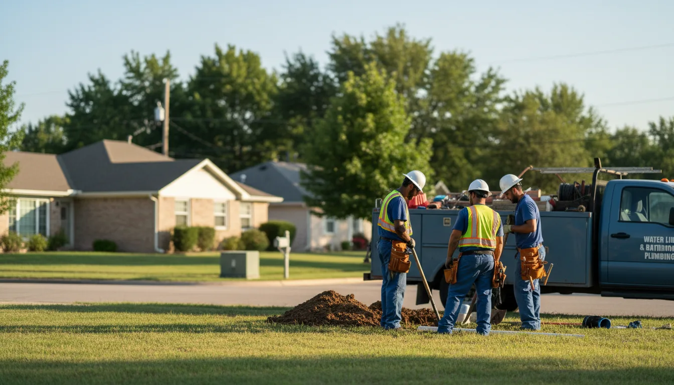 Residential water line and bathroom plumbing service in Bethel, OK